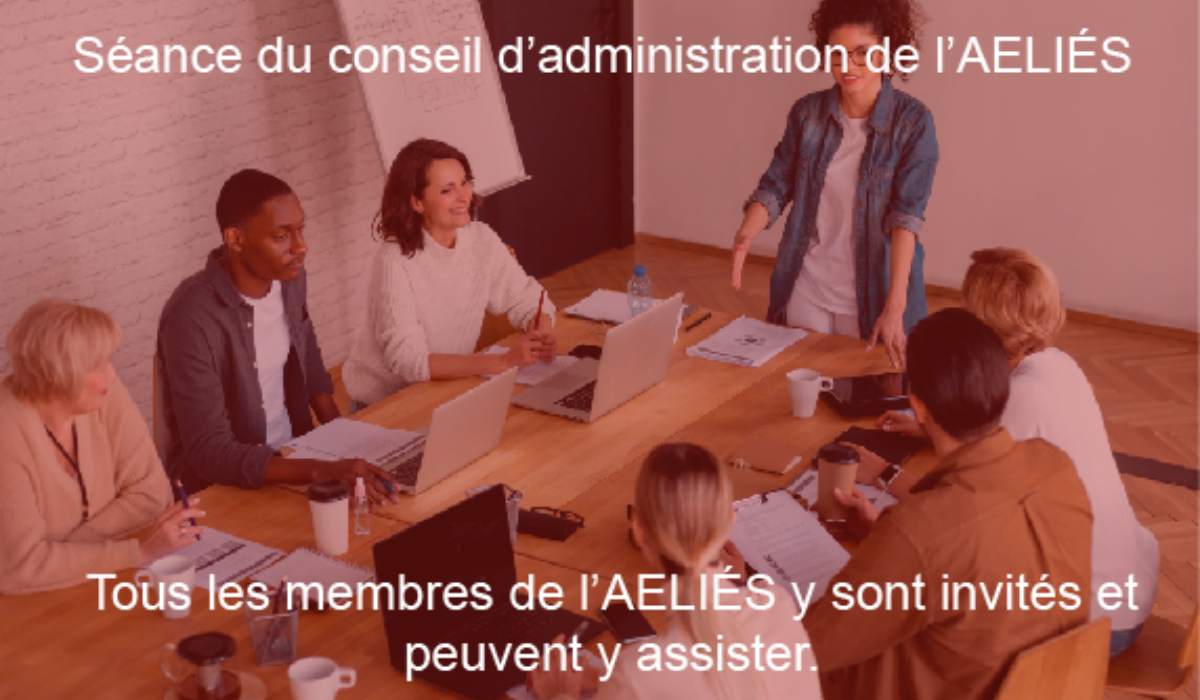 Rencontre du  Conseil d’administration de l’AELIÉS du 6 décembre 2023