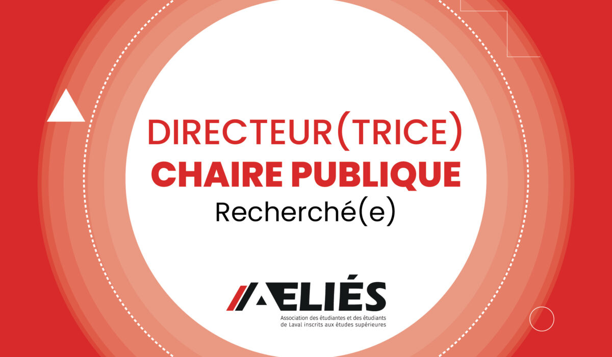 Offre d'emploi : Directeur, directrice de la Chaire publique