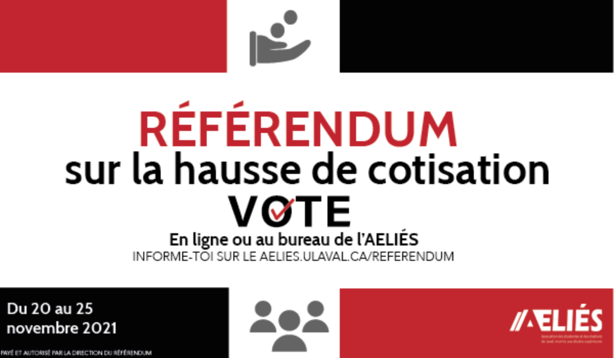 Je vote au référendum pour la hausse de cotisation de l'AELIÉS