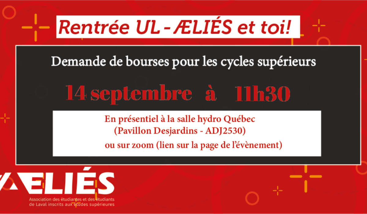 Rentrée 2022 : Séance d'information sur la demande de bourses pour les cycles supérieures