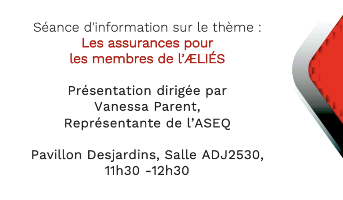 Séance d'information sur les assurances pour les membres de l’AELIES